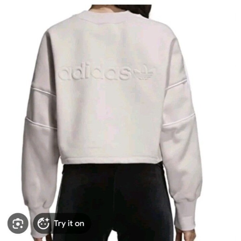 ADIDAS Winter Ease Cropped Lavender Purple Womens Sweatshirt Size Large L
